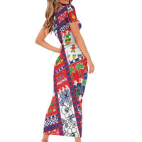 Wallis And Futuna Christmas Family Matching Short Sleeve Bodycon Dress and Hawaiian Shirt Festive Beach Vibes - Polynesian Pride