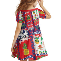Wallis And Futuna Christmas Kid Short Sleeve Dress Festive Beach Vibes LT05 - Polynesian Pride