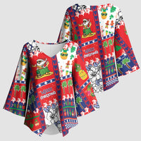 Wallis And Futuna Christmas Kimono Sleeve Blouse Festive Beach Vibes - Polynesian Pride
