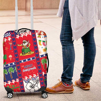 Wallis And Futuna Christmas Luggage Cover Festive Beach Vibes - Polynesian Pride