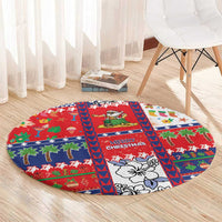 Wallis And Futuna Christmas Round Carpet Festive Beach Vibes - Polynesian Pride
