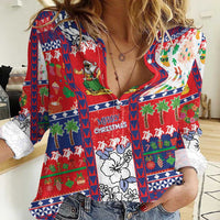 Wallis And Futuna Christmas Women Casual Shirt Festive Beach Vibes - Polynesian Pride