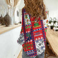 Wallis And Futuna Christmas Women Casual Shirt Festive Beach Vibes - Polynesian Pride