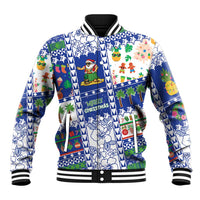 Northern Mariana Islands Christmas Baseball Jacket Festive Beach Vibes - Polynesian Pride
