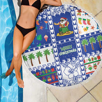 Northern Mariana Islands Christmas Beach Blanket Festive Beach Vibes - Polynesian Pride