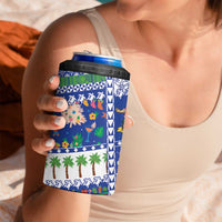 Northern Mariana Islands Christmas 4 in 1 Can Cooler Tumbler Festive Beach Vibes - Polynesian Pride