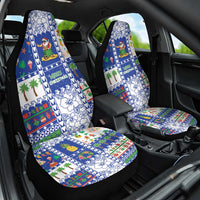 Northern Mariana Islands Christmas Car Seat Cover Festive Beach Vibes - Polynesian Pride