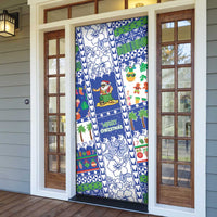 Northern Mariana Islands Christmas Door Cover Festive Beach Vibes - Polynesian Pride