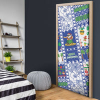 Northern Mariana Islands Christmas Door Cover Festive Beach Vibes - Polynesian Pride
