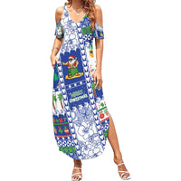 Northern Mariana Islands Christmas Family Matching Summer Maxi Dress and Hawaiian Shirt Festive Beach Vibes - Polynesian Pride