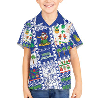 Northern Mariana Islands Christmas Family Matching Summer Maxi Dress and Hawaiian Shirt Festive Beach Vibes LT05 Son's Shirt Blue - Polynesian Pride