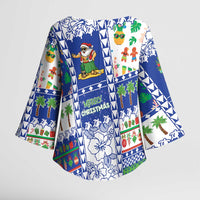 Northern Mariana Islands Christmas Kimono Sleeve Blouse Festive Beach Vibes - Polynesian Pride