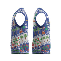 Northern Mariana Islands Christmas Knitted V-Neck Vest Festive Beach Vibes - Polynesian Pride