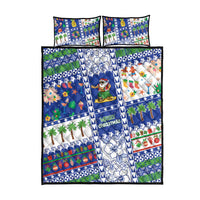 Northern Mariana Islands Christmas Quilt Bed Set Festive Beach Vibes - Polynesian Pride