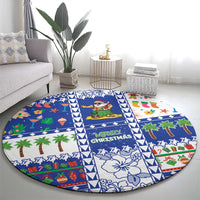 Northern Mariana Islands Christmas Round Carpet Festive Beach Vibes - Polynesian Pride