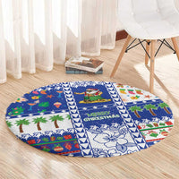 Northern Mariana Islands Christmas Round Carpet Festive Beach Vibes - Polynesian Pride