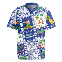 Northern Mariana Islands Christmas Rugby Jersey Festive Beach Vibes LT05 Blue - Polynesian Pride