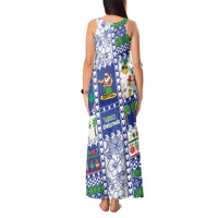 Northern Mariana Islands Christmas Tank Maxi Dress Festive Beach Vibes - Polynesian Pride