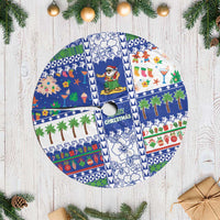 Northern Mariana Islands Christmas Tree Skirt Festive Beach Vibes - Polynesian Pride