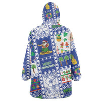 Northern Mariana Islands Christmas Wearable Blanket Hoodie Festive Beach Vibes - Polynesian Pride