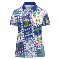 Northern Mariana Islands Christmas Women Polo Shirt Festive Beach Vibes - Polynesian Pride