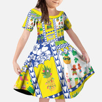 New Caledonia Christmas Family Matching Off The Shoulder Long Sleeve Dress and Hawaiian Shirt Festive Beach Vibes - Polynesian Pride