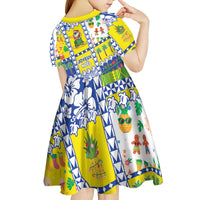 New Caledonia Christmas Kid Short Sleeve Dress Festive Beach Vibes LT05 - Polynesian Pride