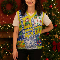 New Caledonia Christmas Knitted V-Neck Vest Festive Beach Vibes - Polynesian Pride