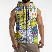 New Caledonia Christmas Sleeveless Zip Hoodie Festive Beach Vibes LT05 - Polynesian Pride