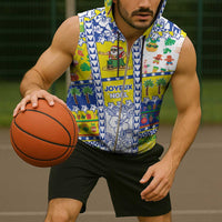 New Caledonia Christmas Sleeveless Zip Hoodie Festive Beach Vibes - Polynesian Pride