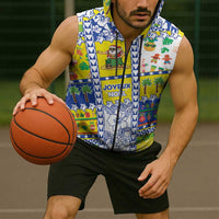 New Caledonia Christmas Sleeveless Zip Hoodie Festive Beach Vibes LT05 - Polynesian Pride