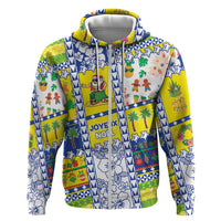 New Caledonia Christmas Zip Hoodie Festive Beach Vibes - Polynesian Pride