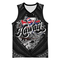 Hawaii November 28th Basketball Jersey Kanaka Maoli Tribal Pattern - Polynesian Pride