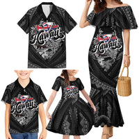 Hawaii November 28th Family Matching Mermaid Dress and Hawaiian Shirt Kanaka Maoli Tribal Pattern - Polynesian Pride