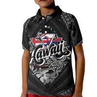 Hawaii November 28th Kid Polo Shirt Kanaka Maoli Tribal Pattern LT05 Kid Black - Polynesian Pride