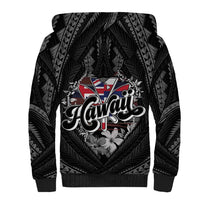 Hawaii November 28th Sherpa Hoodie Kanaka Maoli Tribal Pattern - Polynesian Pride