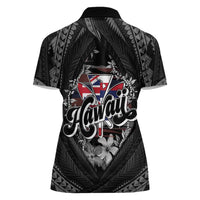 Hawaii November 28th Women Polo Shirt Kanaka Maoli Tribal Pattern - Polynesian Pride