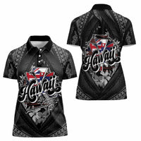 Hawaii November 28th Women Polo Shirt Kanaka Maoli Tribal Pattern - Polynesian Pride