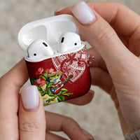 Puerto Rico Coqui Frog AirPods Case Tropical Flowers Polynesian Style - Polynesian Pride