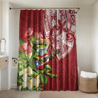 Puerto Rico Coqui Frog Bathroom Set Tropical Flowers Polynesian Style - Polynesian Pride