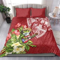 Puerto Rico Coqui Frog Bedding Set Tropical Flowers Polynesian Style - Polynesian Pride