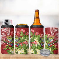 Puerto Rico Coqui Frog 4 in 1 Can Cooler Tumbler Tropical Flowers Polynesian Style - Polynesian Pride