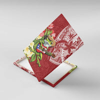 Puerto Rico Coqui Frog Canvas Wall Art Tropical Flowers Polynesian Style - Polynesian Pride