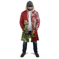 Puerto Rico Coqui Frog Cloak Tropical Flowers Polynesian Style - Polynesian Pride