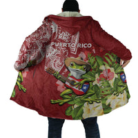 Puerto Rico Coqui Frog Cloak Tropical Flowers Polynesian Style - Polynesian Pride