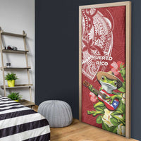 Puerto Rico Coqui Frog Door Cover Tropical Flowers Polynesian Style - Polynesian Pride