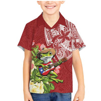 Puerto Rico Coqui Frog Family Matching Mermaid Dress and Hawaiian Shirt Tropical Flowers Polynesian Style - Polynesian Pride