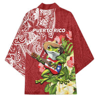 Puerto Rico Coqui Frog Kimono Tropical Flowers Polynesian Style - Polynesian Pride