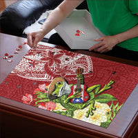 Puerto Rico Coqui Frog Puzzle Tropical Flowers Polynesian Style - Polynesian Pride