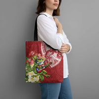Puerto Rico Coqui Frog Tote Bag Tropical Flowers Polynesian Style - Polynesian Pride